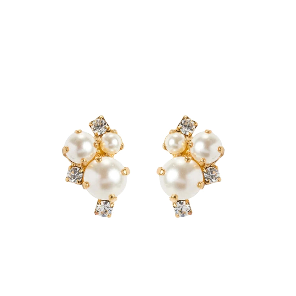 MOLLY EARRINGS GOLD-PEARL / CRYSTAL