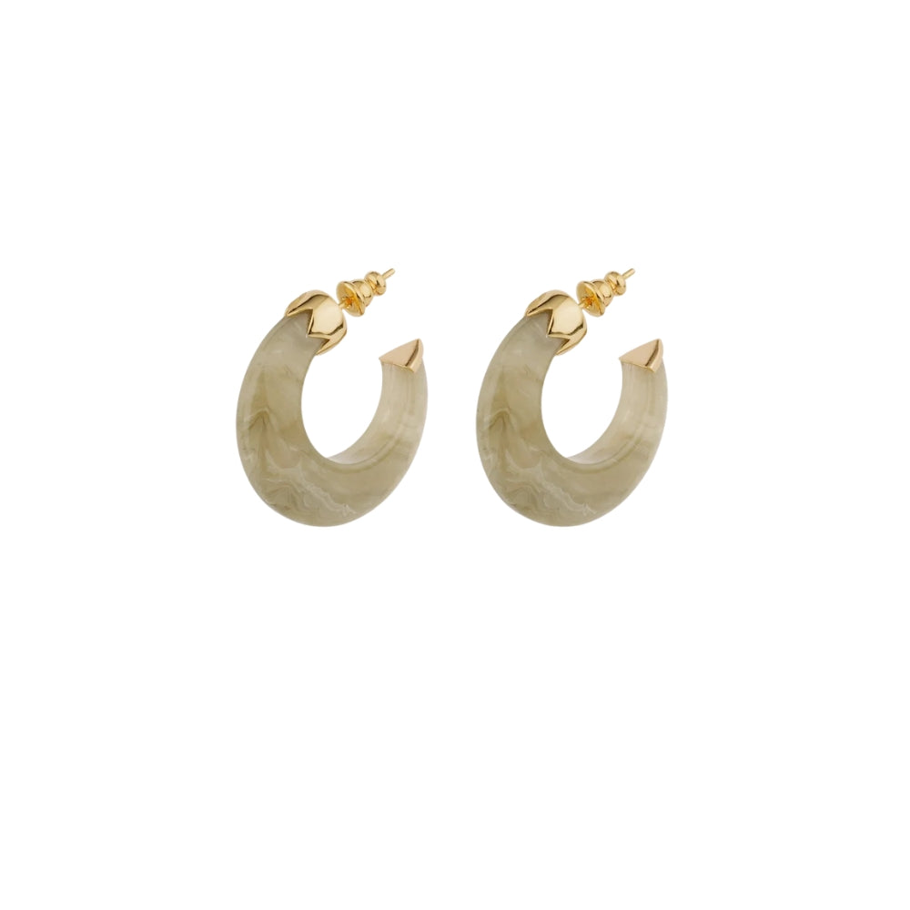 ABALONEE MINI ACETATE HOOEARRINGS- VERDIGRIS