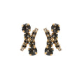 HALO EARRINGS GOLD-BLACK DIAMOND / CRYS