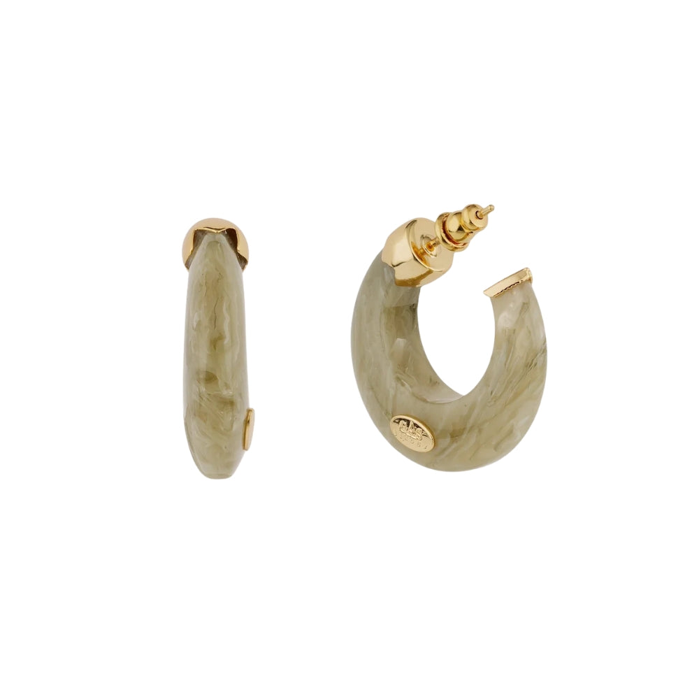 ABALONEE MINI ACETATE HOOEARRINGS- VERDIGRIS