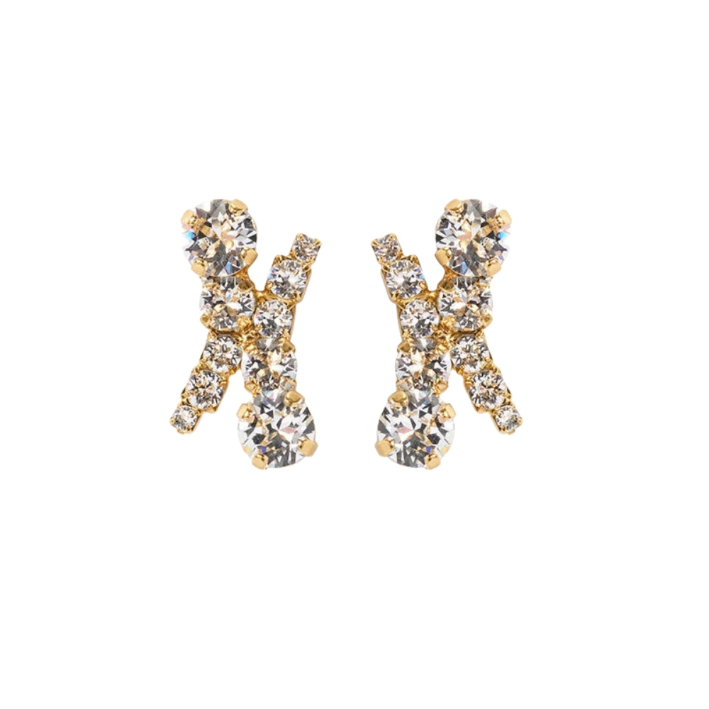 HALO EARRINGS GOLD-CRYSTAL