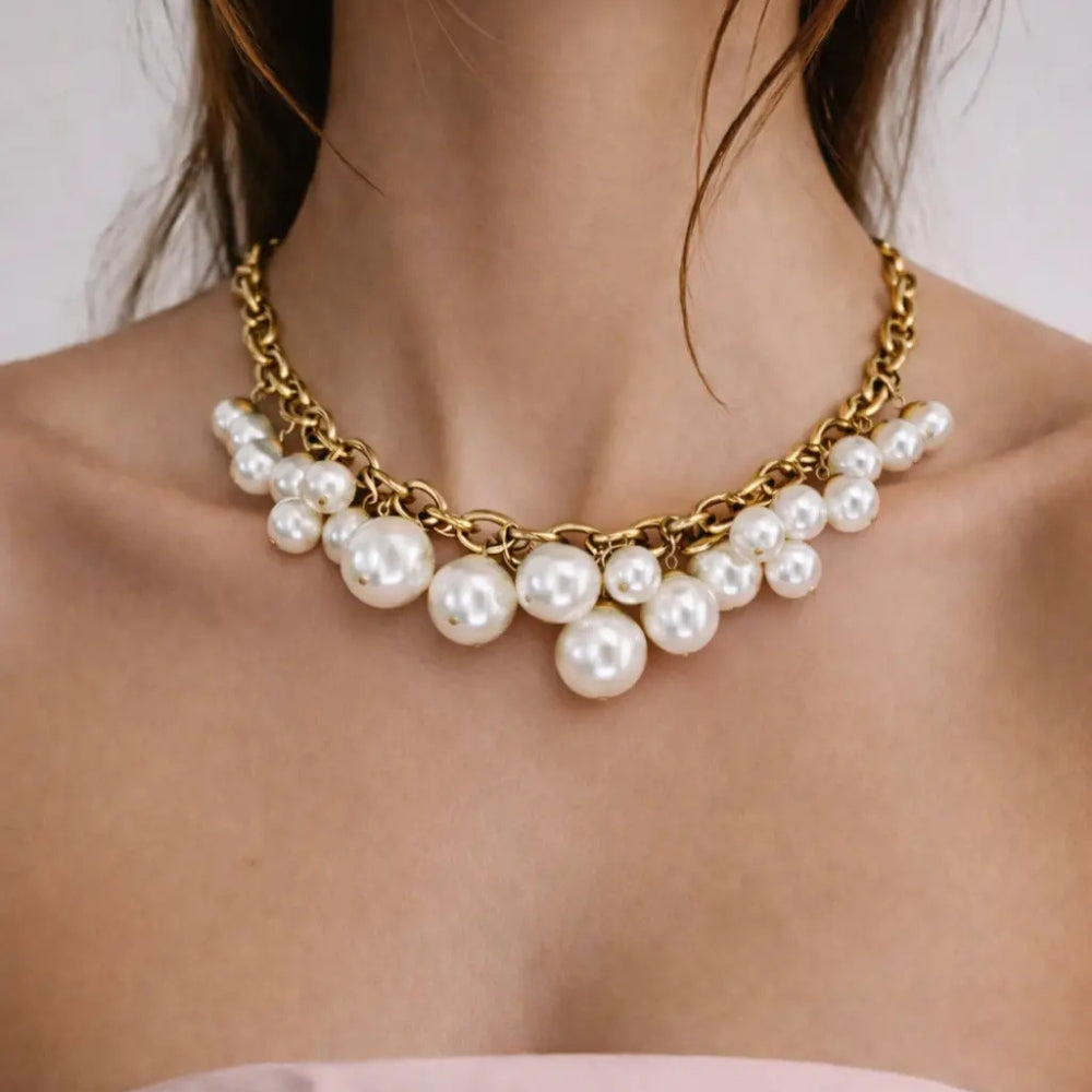 DYRBERG/KERN CHANELIA SG WHIITE PEARL NECKLACE