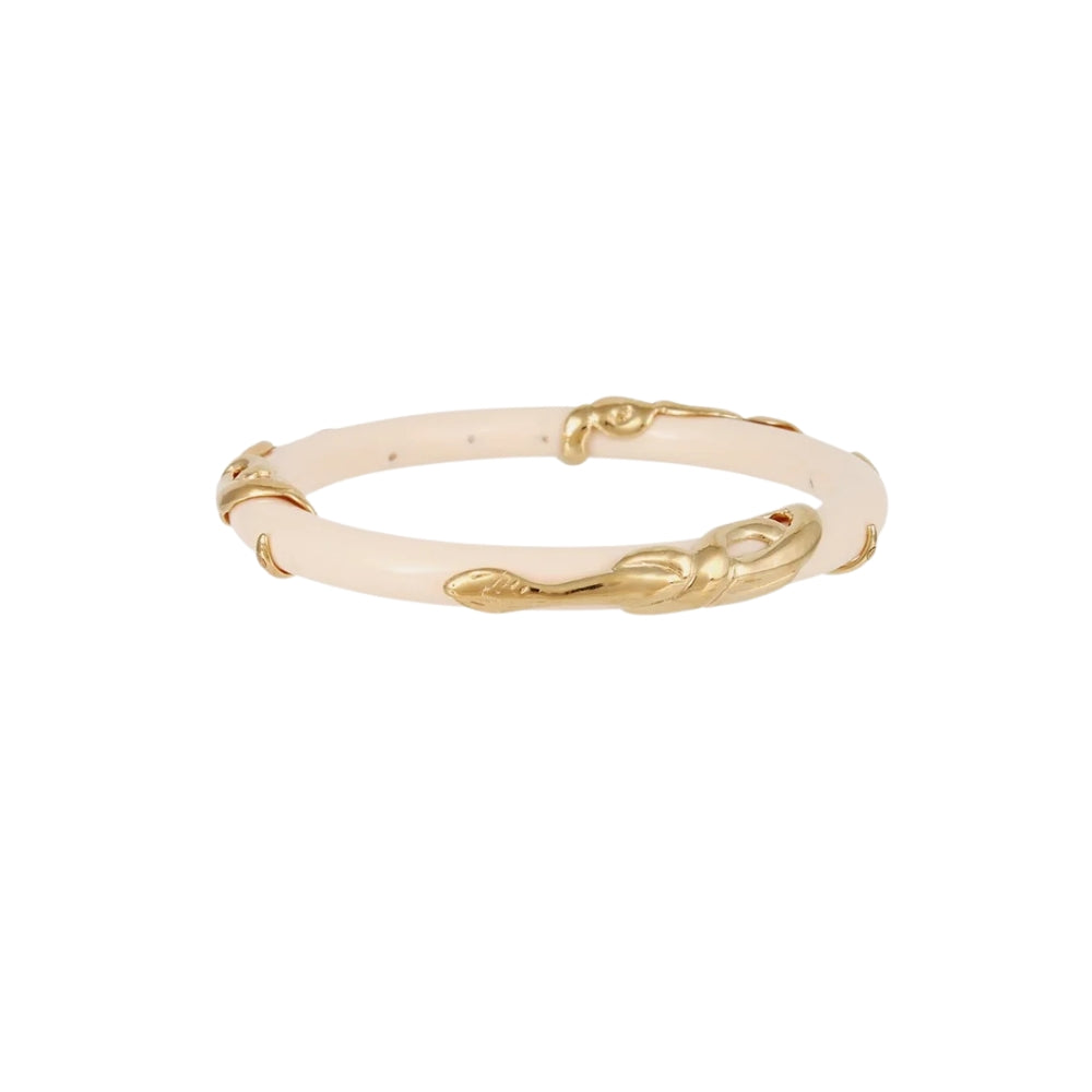 COBRA ACETATE BANGLE BRACELET- IVOIRE