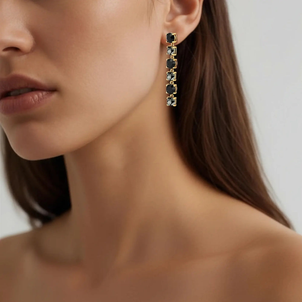 DYRBERG/KERN ECHO  SG BLACK GREY EARRING