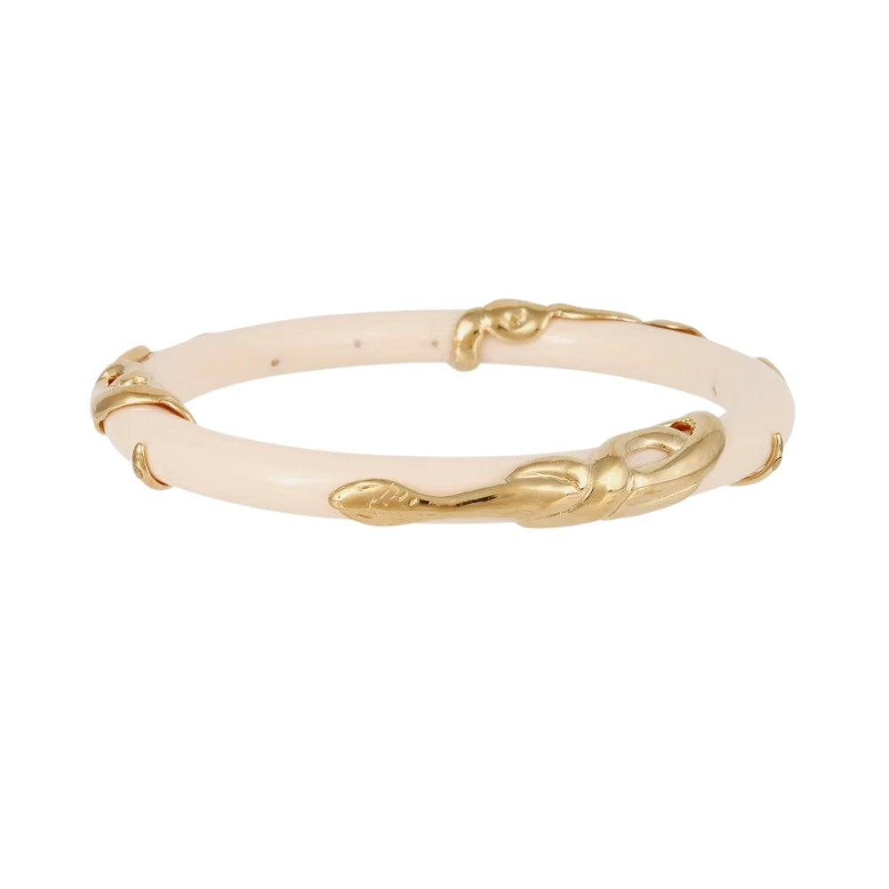 COBRA ACETATE BANGLE BRACELET- IVOIRE