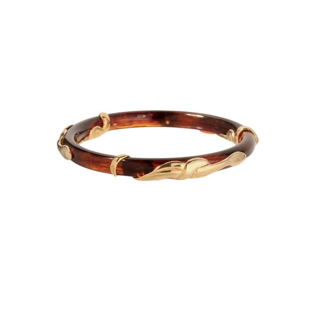 COBRA ACETATE BANGLE BRACELET- TORTOISE