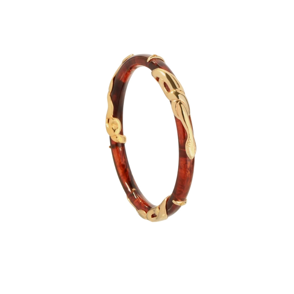 COBRA ACETATE BANGLE BRACELET- TORTOISE