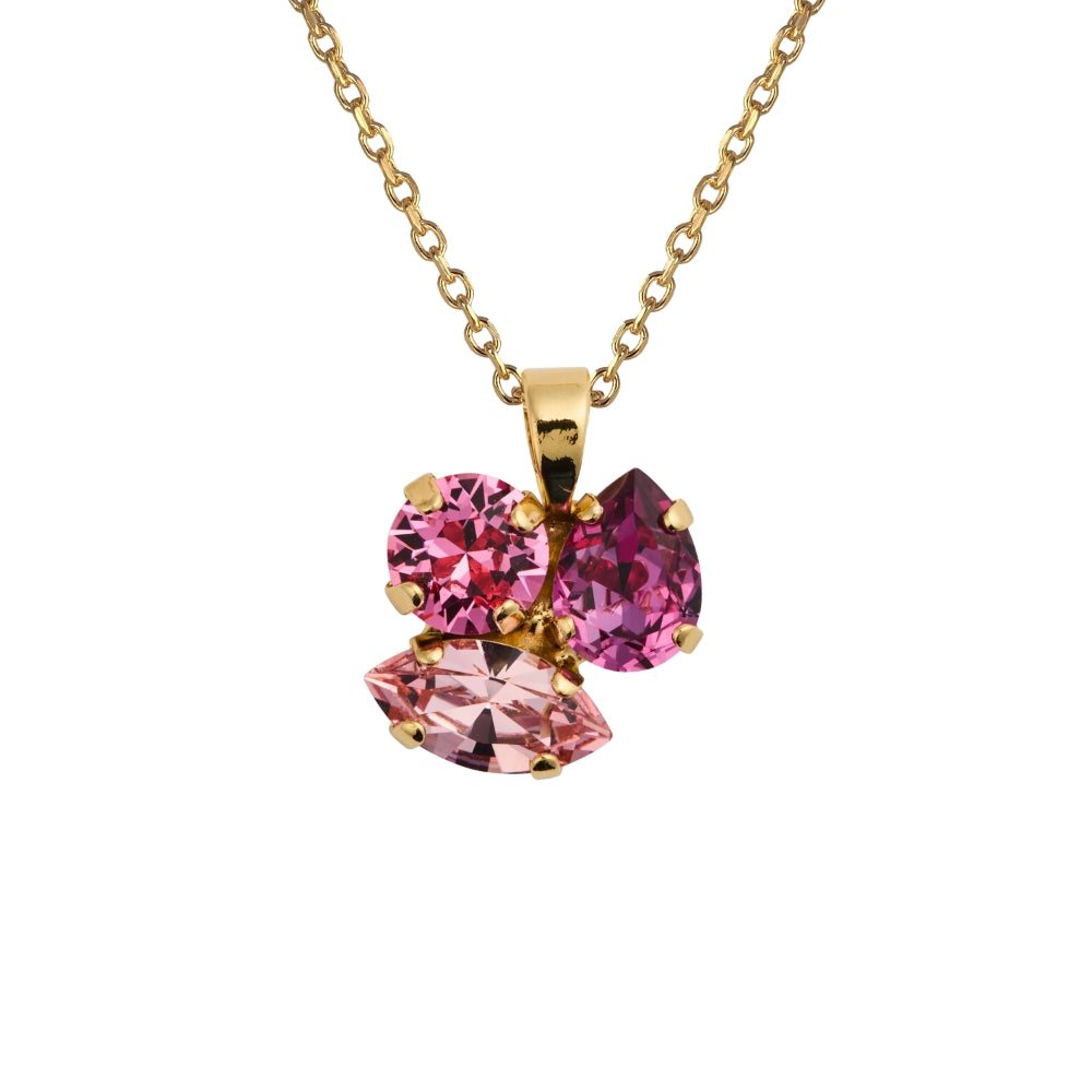 ANA NECKLACE GOLD-DARK ROSE COMBO