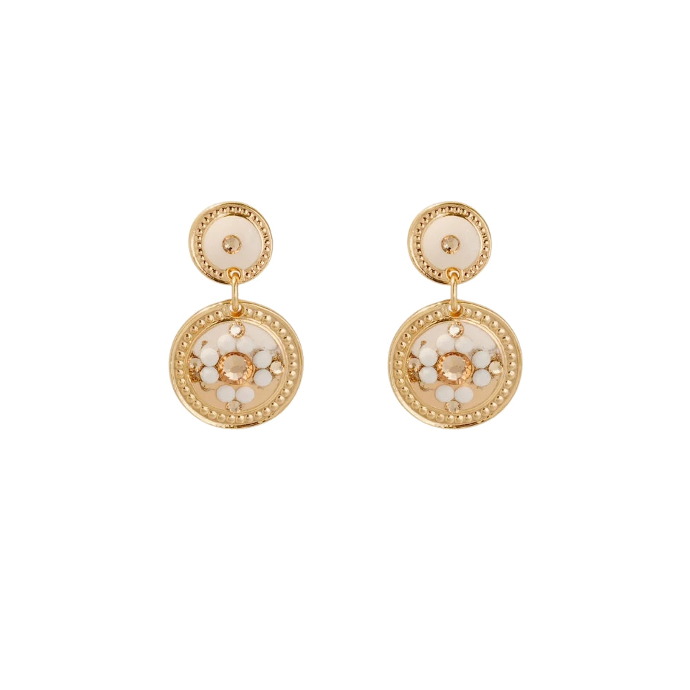 ENAMEL SEQUIN EARRINGS - IVOROIRE