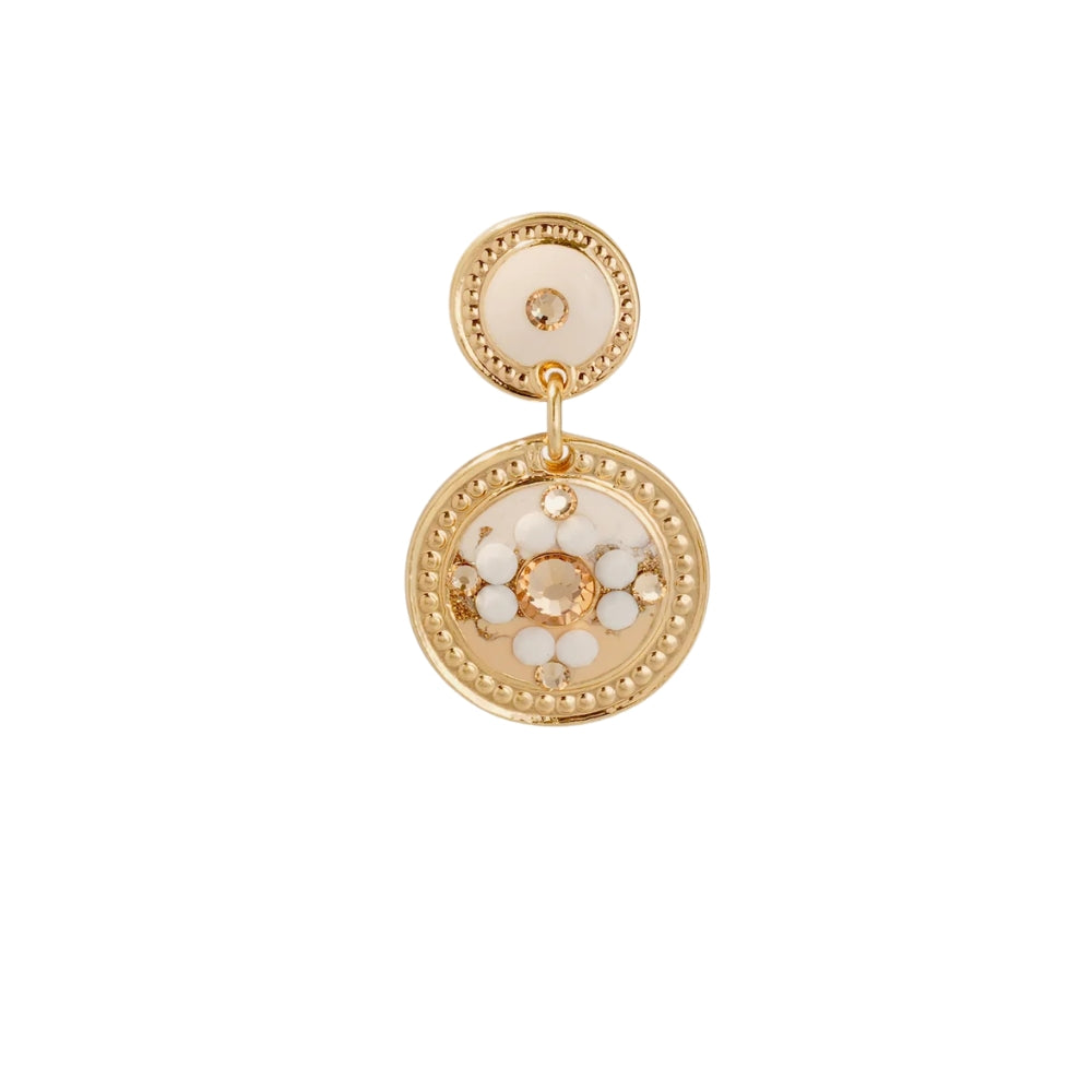 ENAMEL SEQUIN EARRINGS - IVOROIRE
