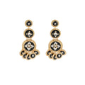THREE-ROW ENAMEL SEQUIN EARRINGS BLACK