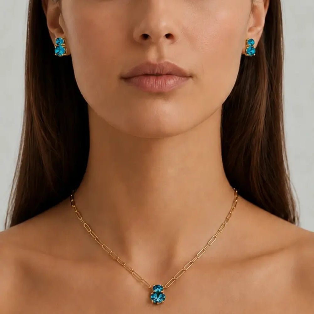 DYRBERG/KERN SERAFINE SG PETROL NECKLACE