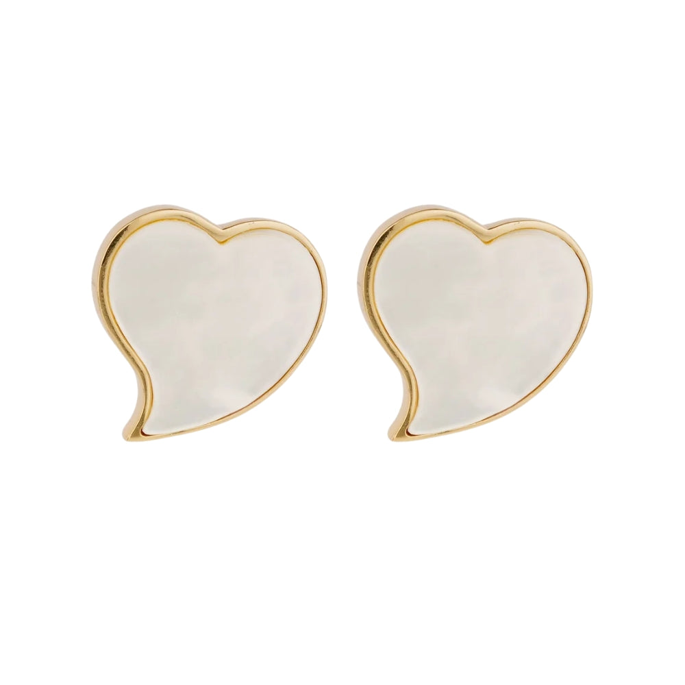 HEART EARRINGS - WHITE MOTHER OF PEARL