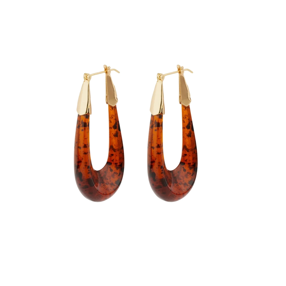 ECUME ACETATE EARRINGS - TORTOISE