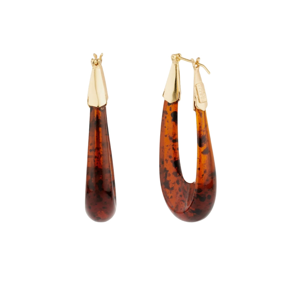 ECUME ACETATE EARRINGS - TORTOISE