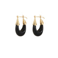 ECUME SMALL ACETATE EARRINGS - BLACK
