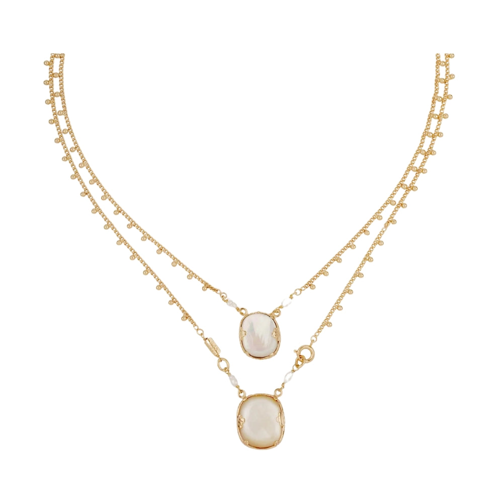 Ovo Scapular Necklace - White Mother-of-Pearl