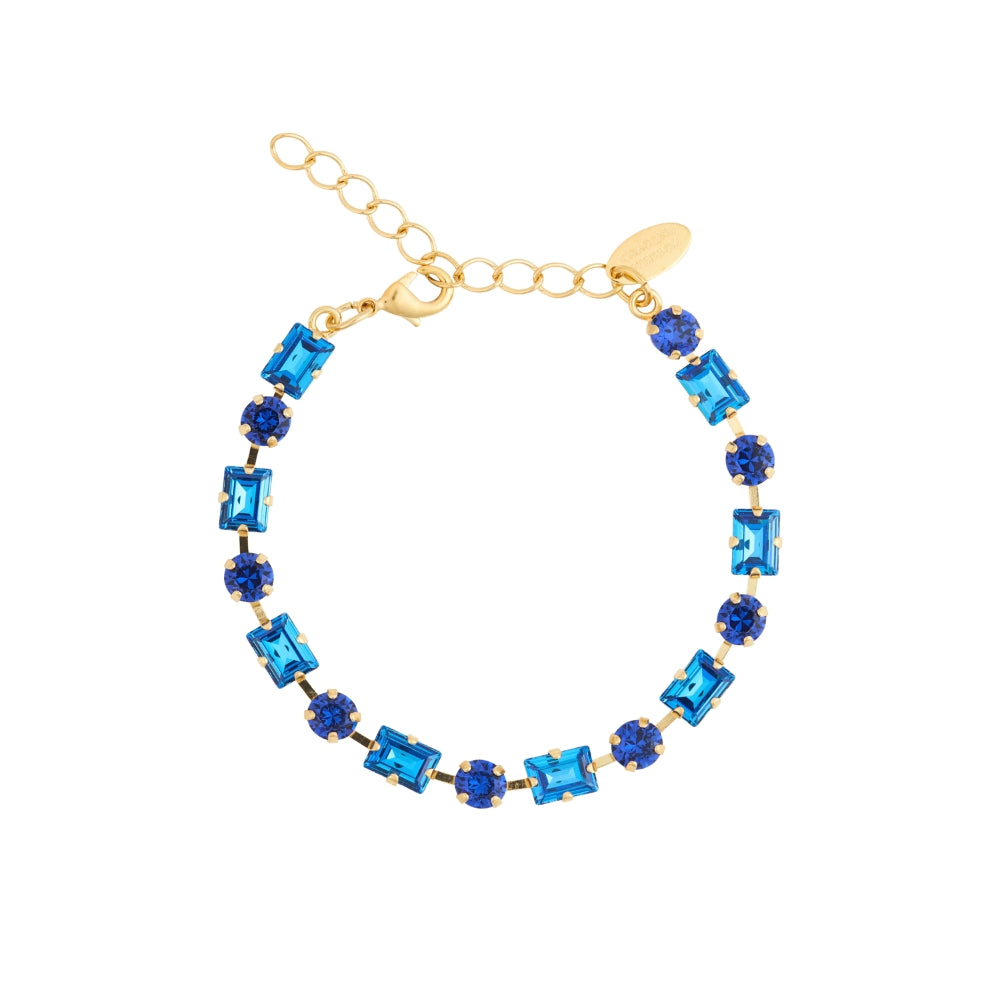 DIORA STATEMENT BRACELET GOLD-RECREATED BLUE COMBO