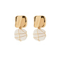 RAINBOW SQUARE EARRINGS - ROCK CRYSTAL