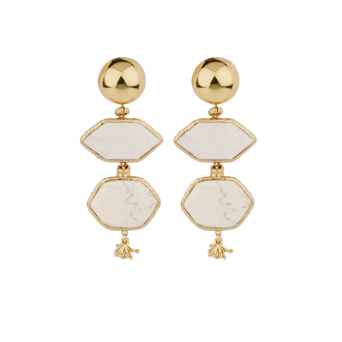 SILENZA EARRINGS - WHITE OPAL