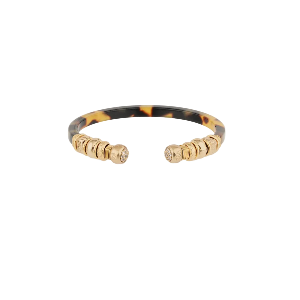 SARI ACETATE RHINESTONE BREACELET - TORTOISE