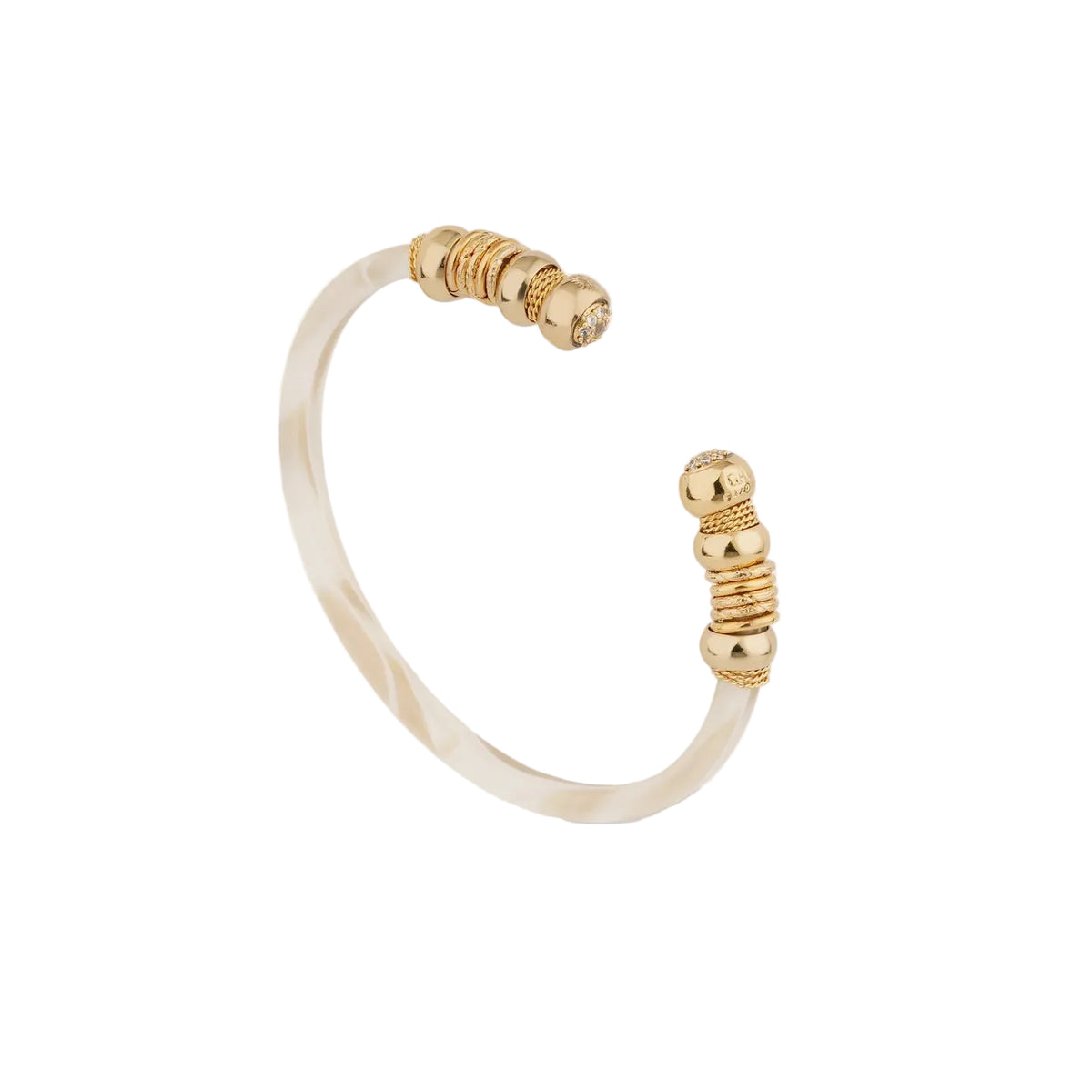 SARI ACETATE RHINESTONE BRACELET - IVORY