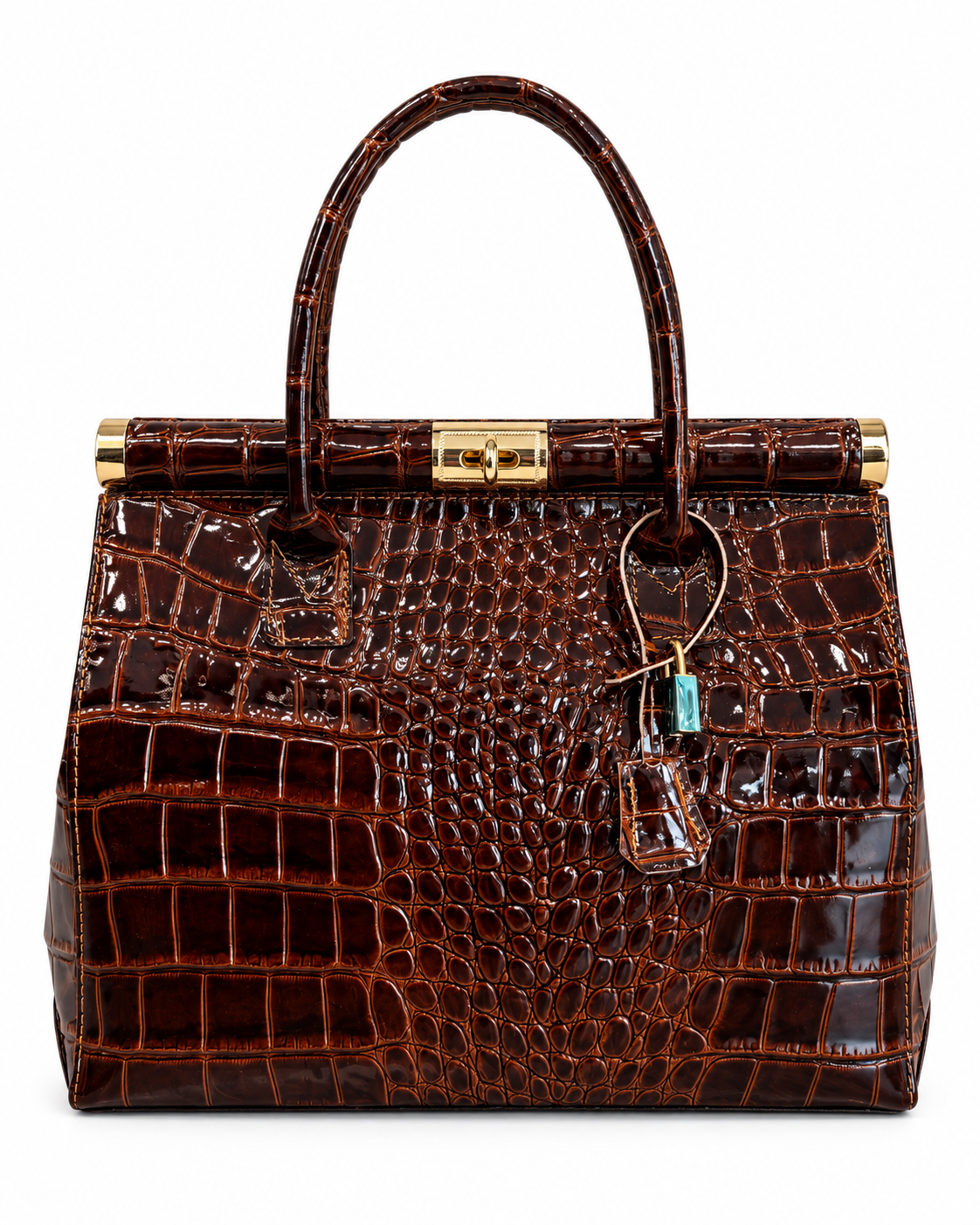 THE CLOE - CROC TOTE - DEEP BROWN