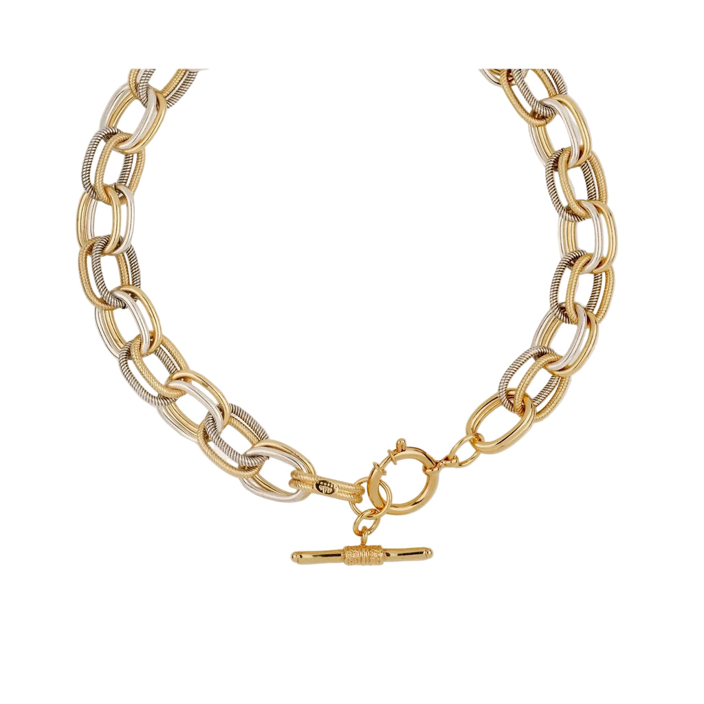 TWO-TONE BELL NECKLACE