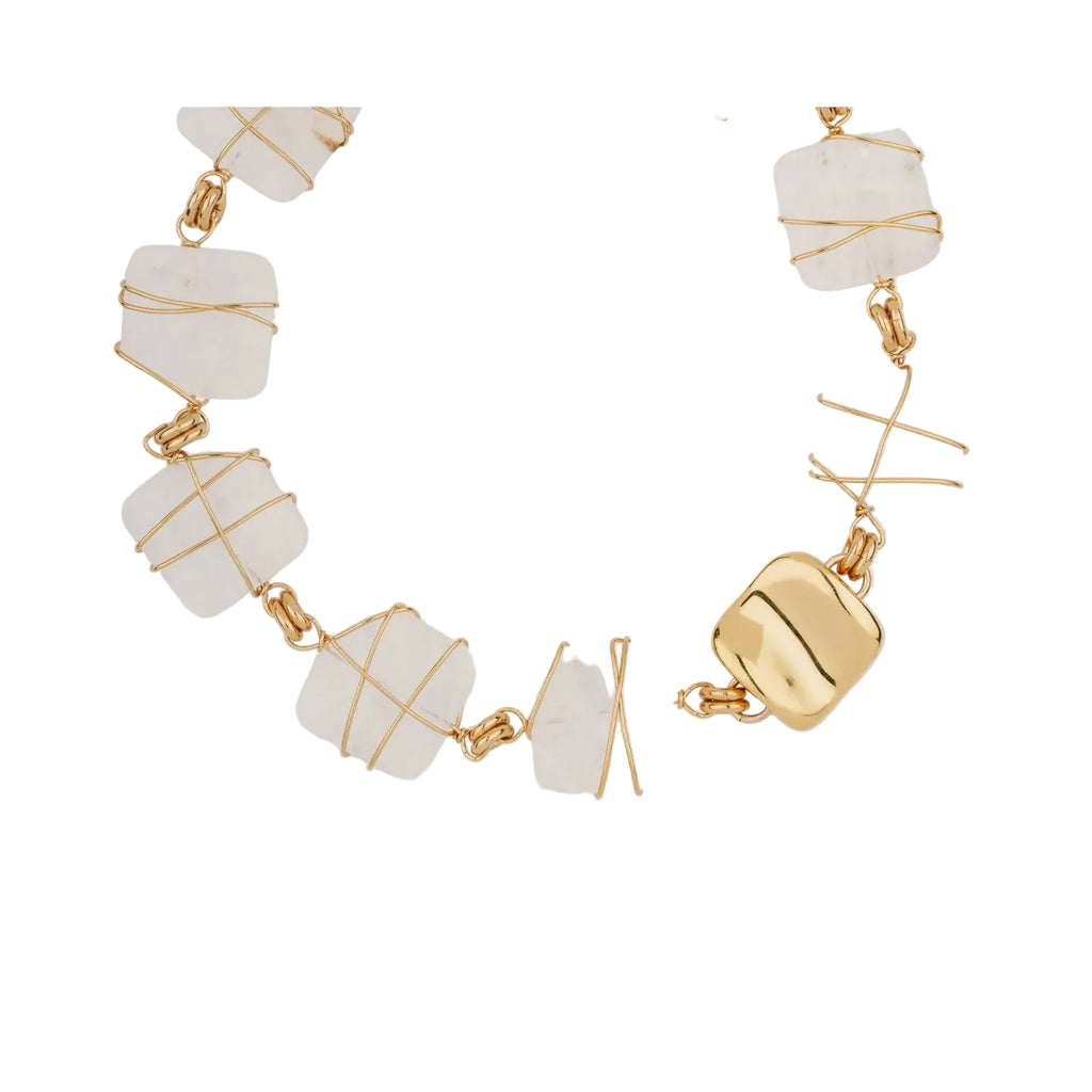 RAINBOW SQUARE NECKLACE - ROCK CRYSTAL