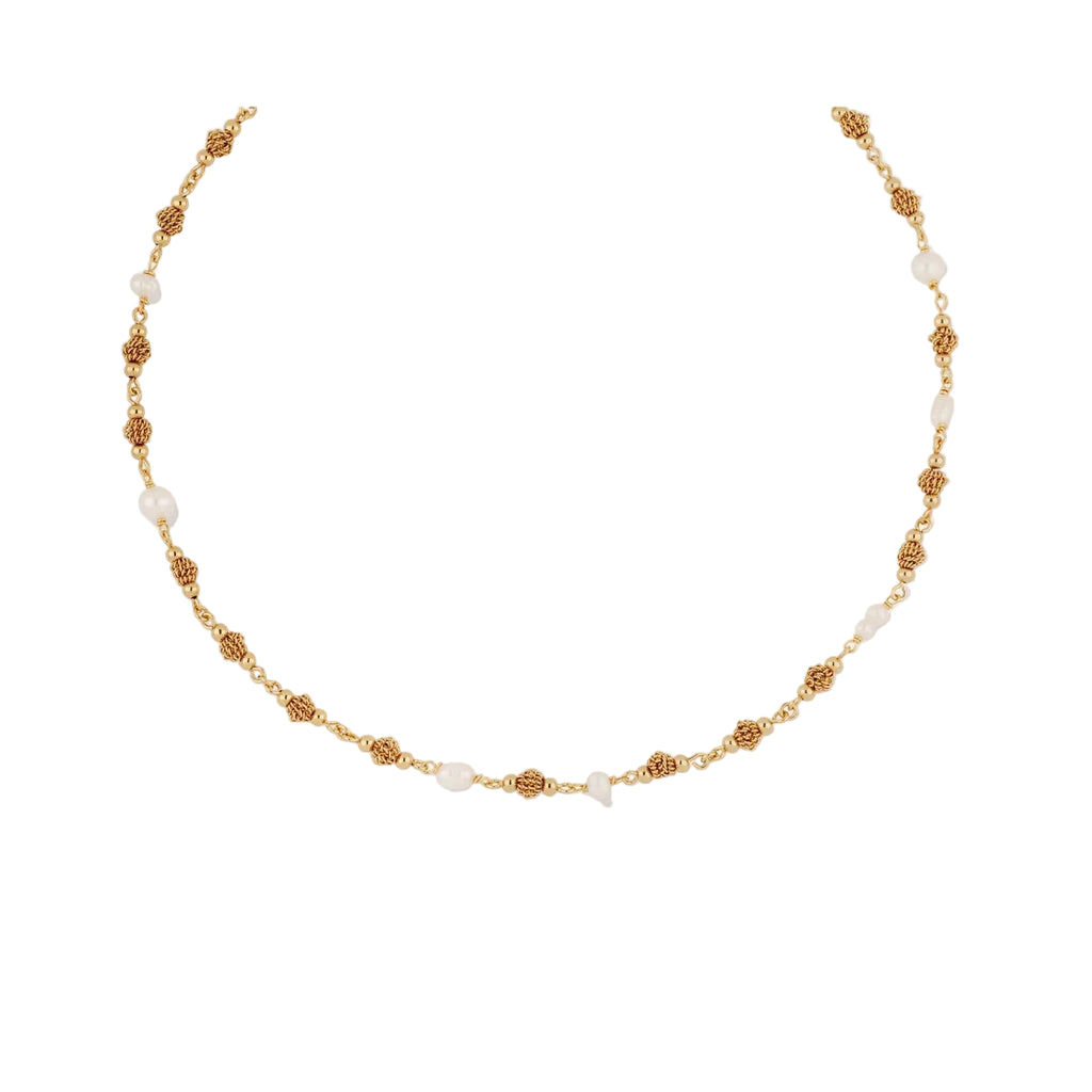 ROSARIO NECKLACE - WHITE MOTHER-OF-PEARL