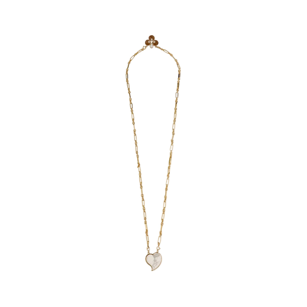 MIRAGE SCAPULAR NECKLACE - WOOD & WHITE MOTHER-OF-PEARL