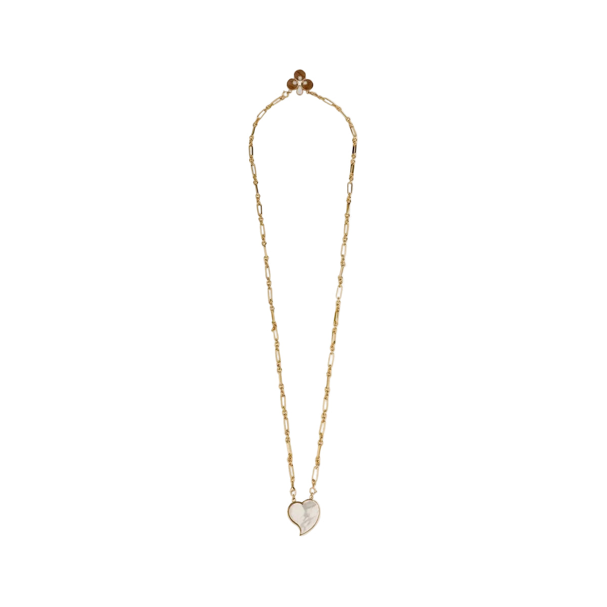 MIRAGE SCAPULAR NECKLACE - WOOD & WHITE MOTHER-OF-PEARL