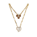 MIRAGE SCAPULAR NECKLACE - WOOD & WHITE MOTHER-OF-PEARL