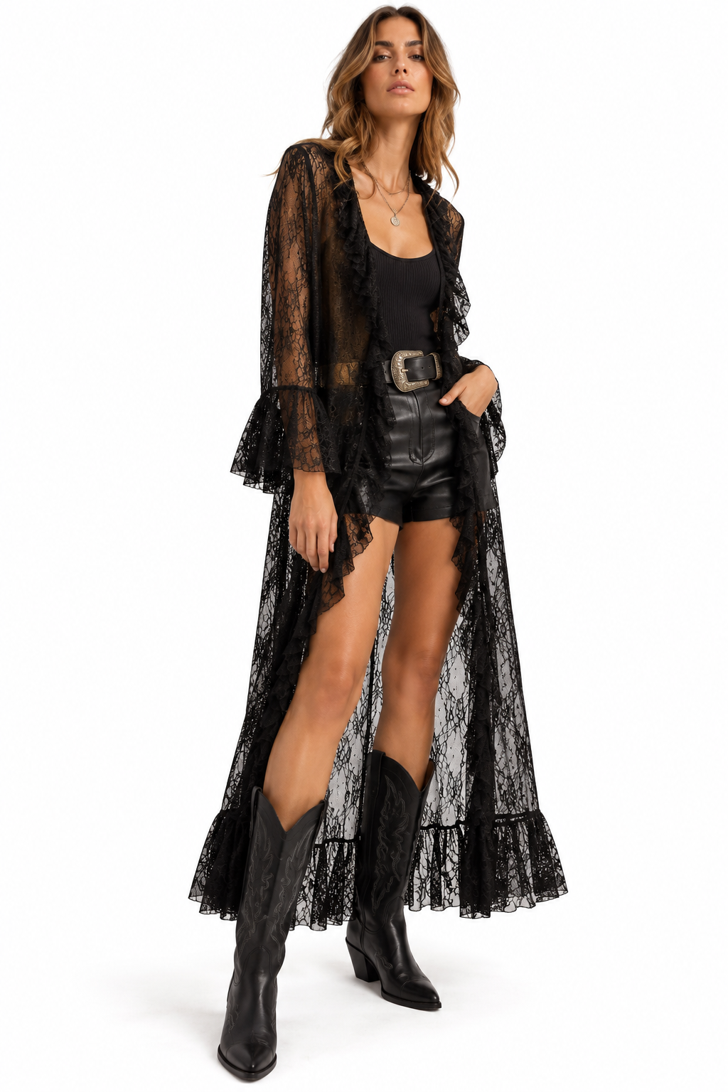 Black Lace Maxi Tunic