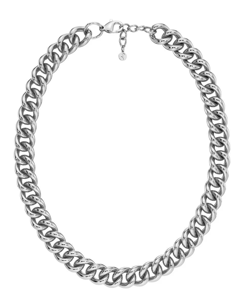 Bold Curb Chain Necklace Silver