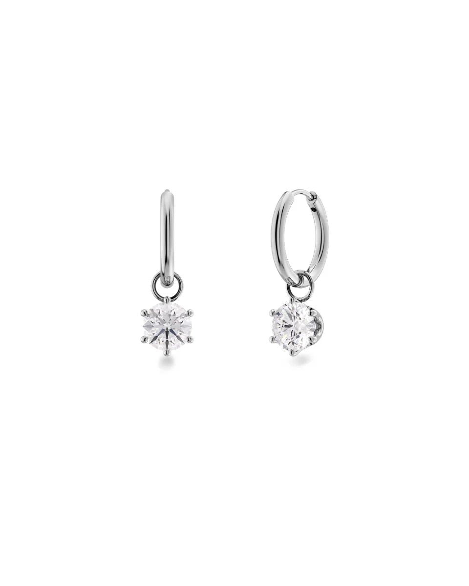 Crown Hoops Silver