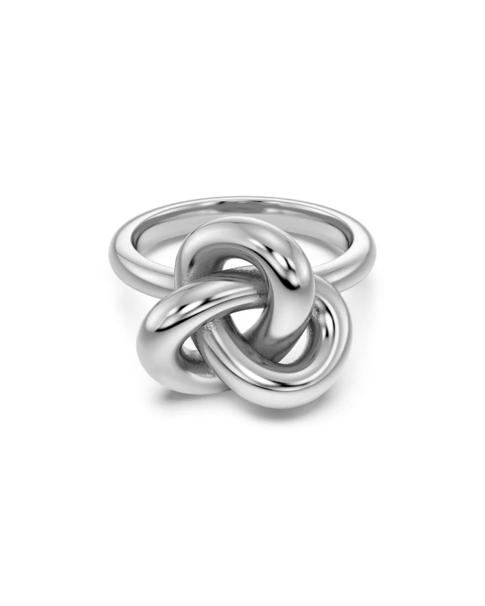 Infinity Knot Ring L Silver
