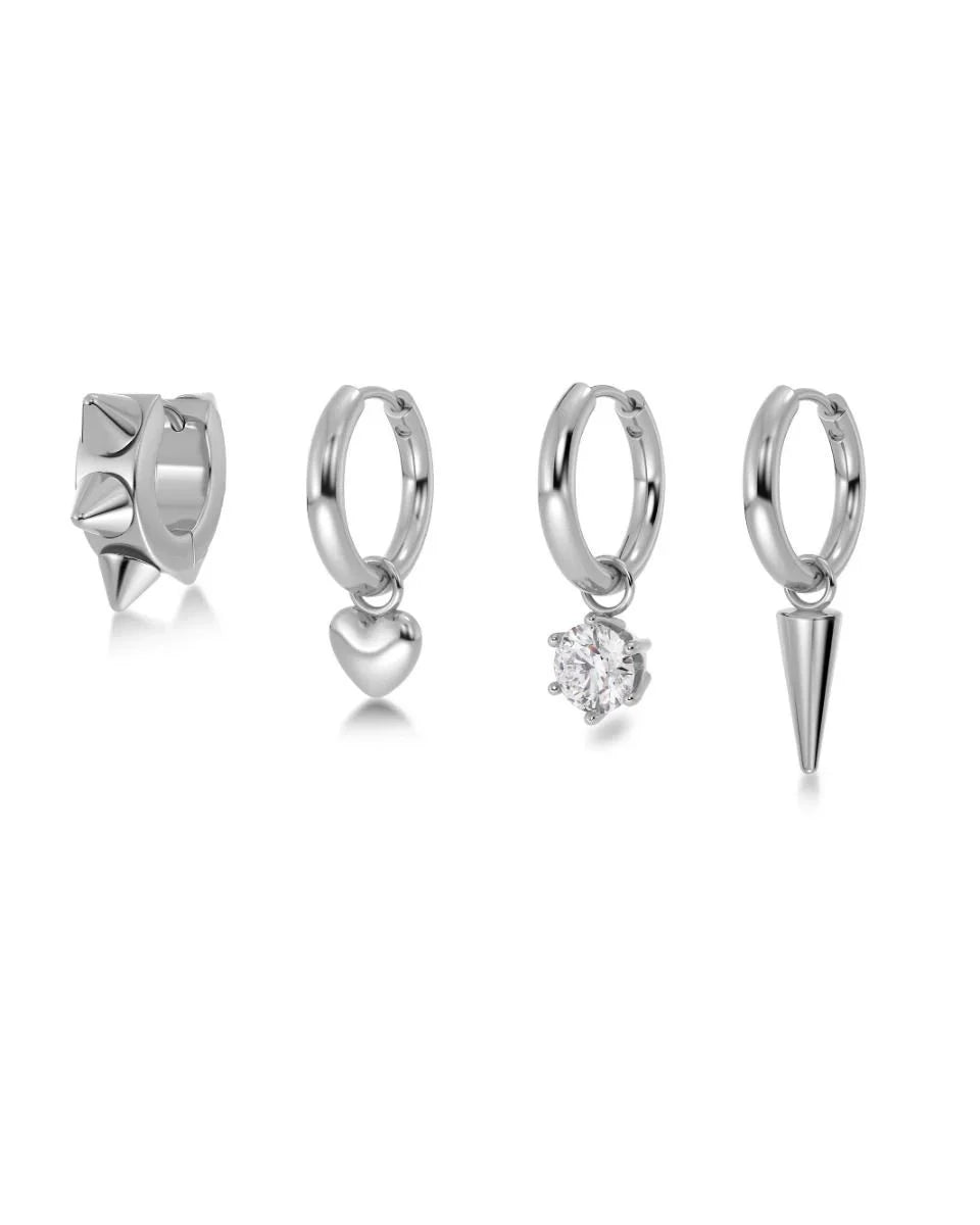 Peak Hoops One Heart Silver