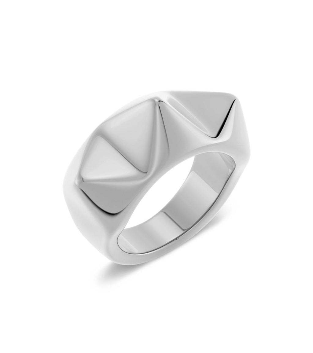 Peak Rivet Ring Silver