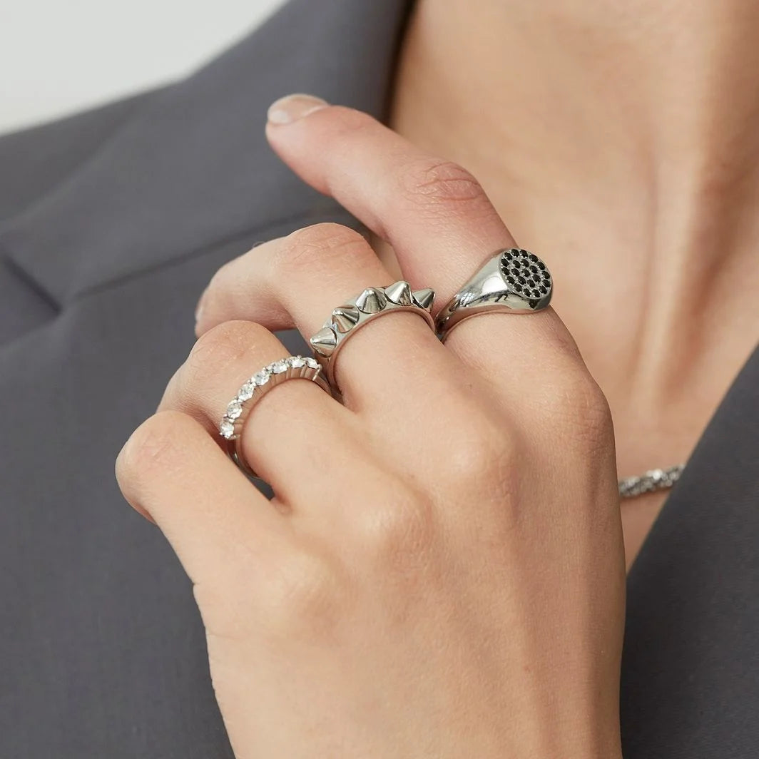 Peak Ring Single Silver