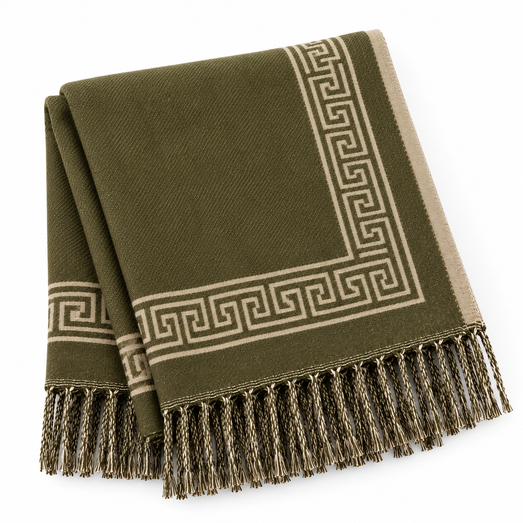 Greek Key Scarf Ollive Green
