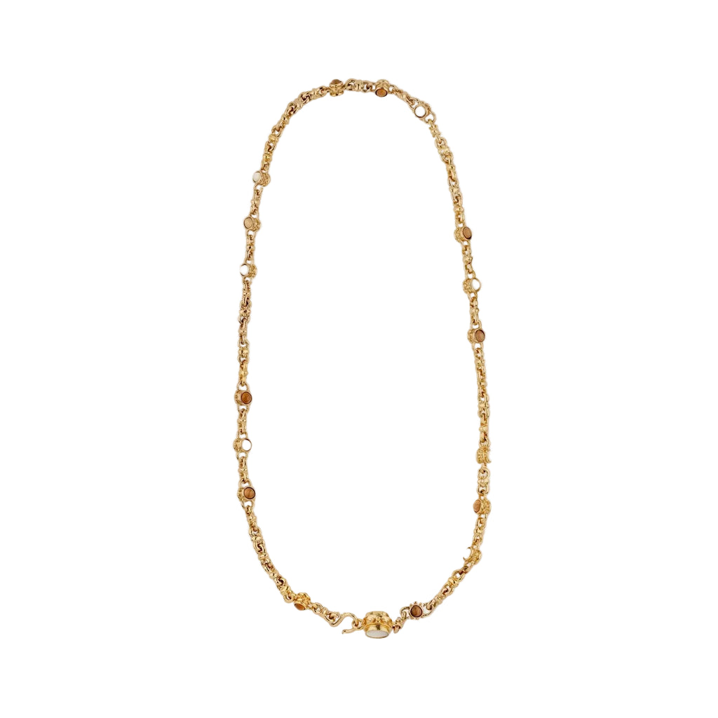 AMARANTE MULTI LONG NECKLACE - WOOD & WHITE MOTHER-OF-PEARL