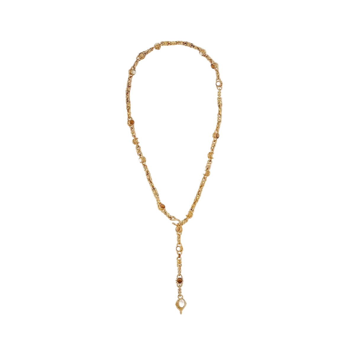 AMARANTE MULTI LONG NECKLACE - WOOD & WHITE MOTHER-OF-PEARL