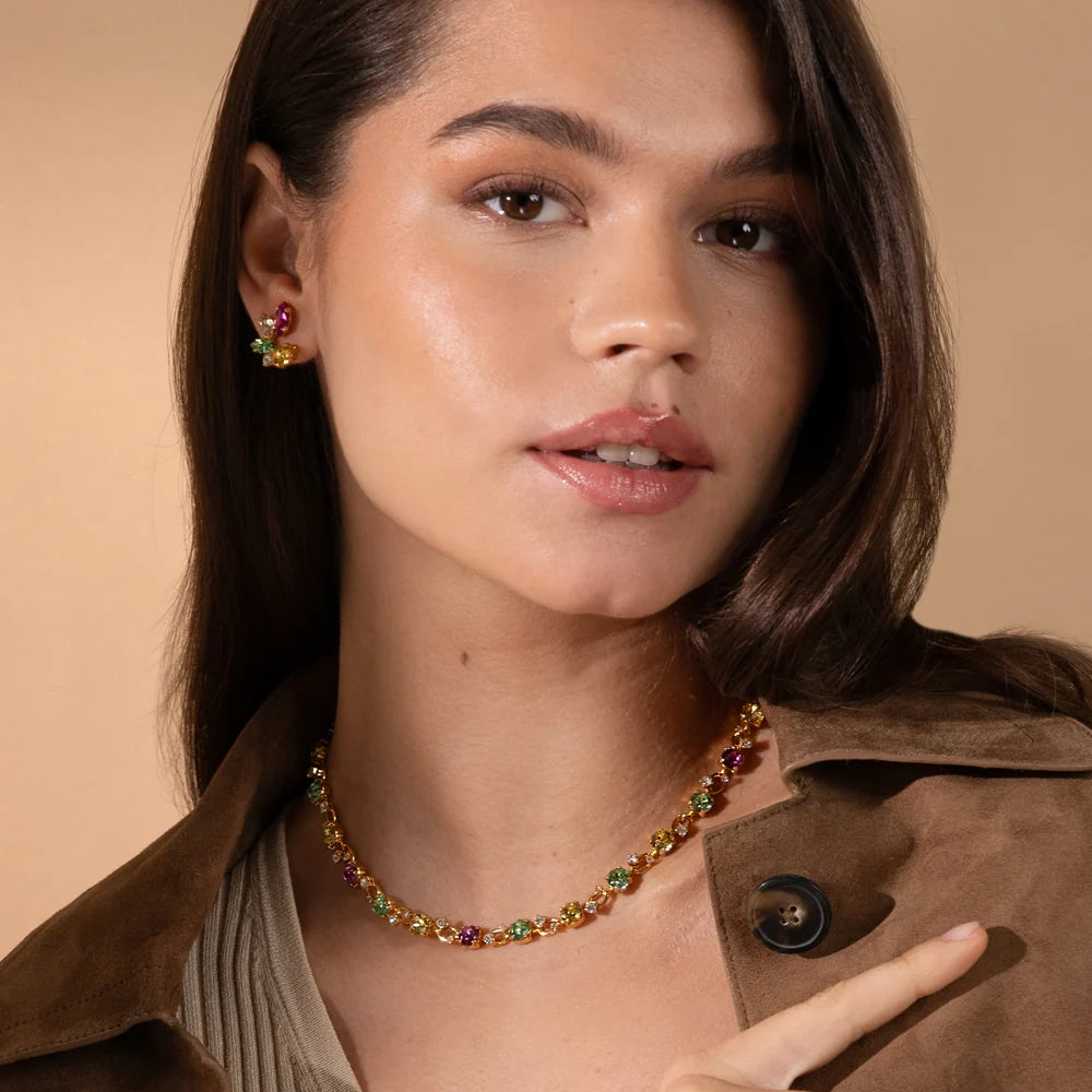 CLARE EARRINGS GOLD-AUTUMN BLOOM COMBO