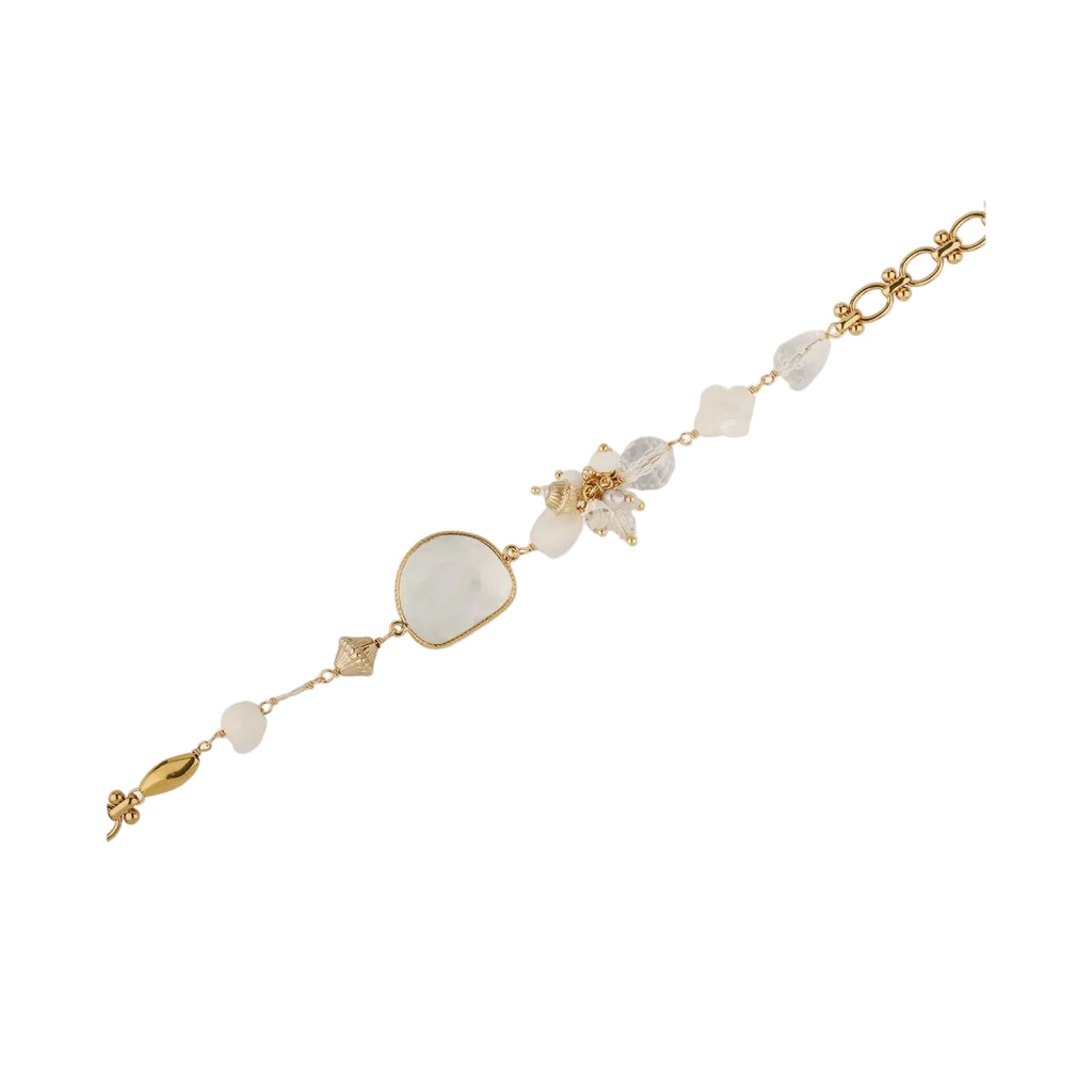 VICTORIAN LONG NECKLACE - WHITE MOTHER-OF-PEARL