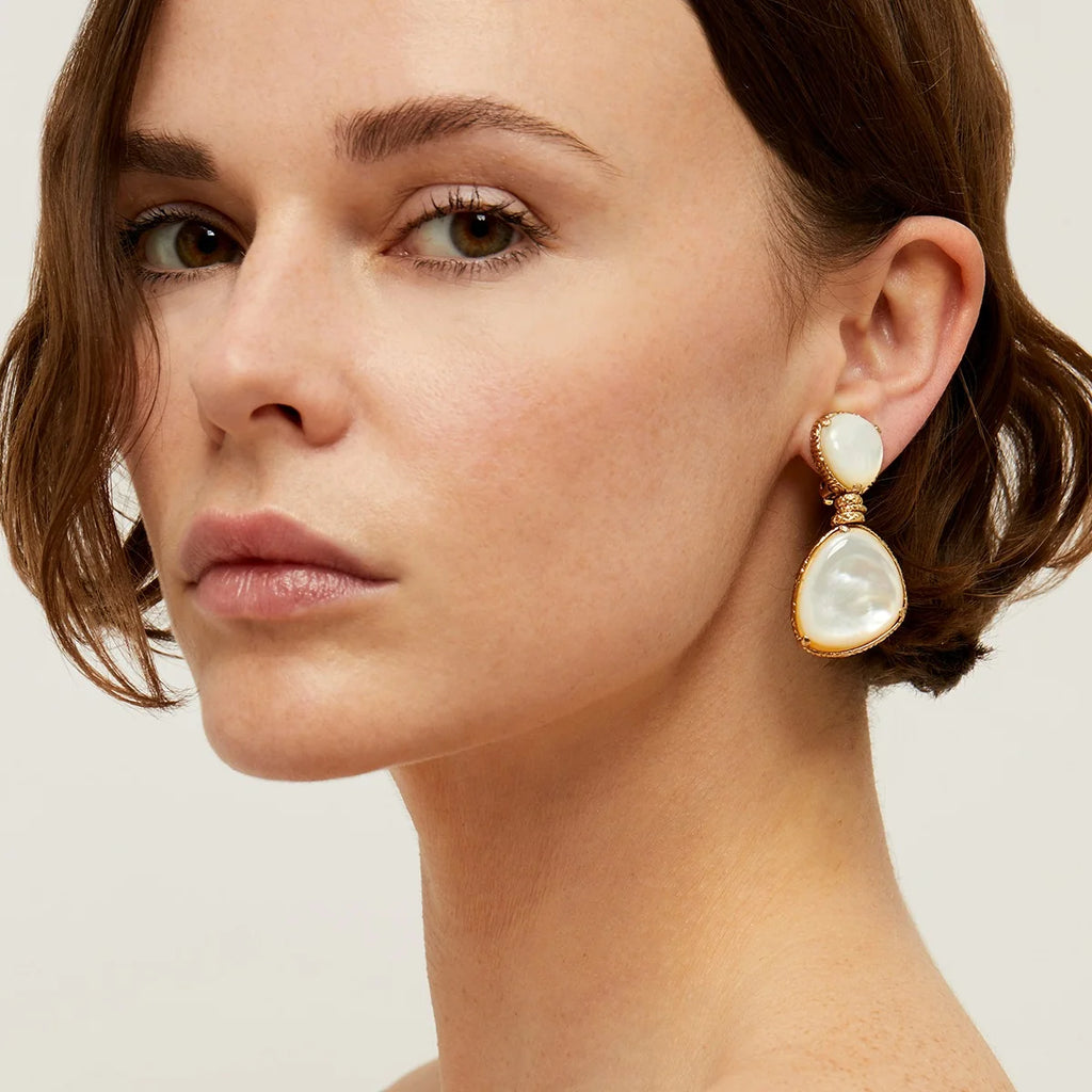 SILIA EARRINGS - WHITE MOTHER-OF-PEARL