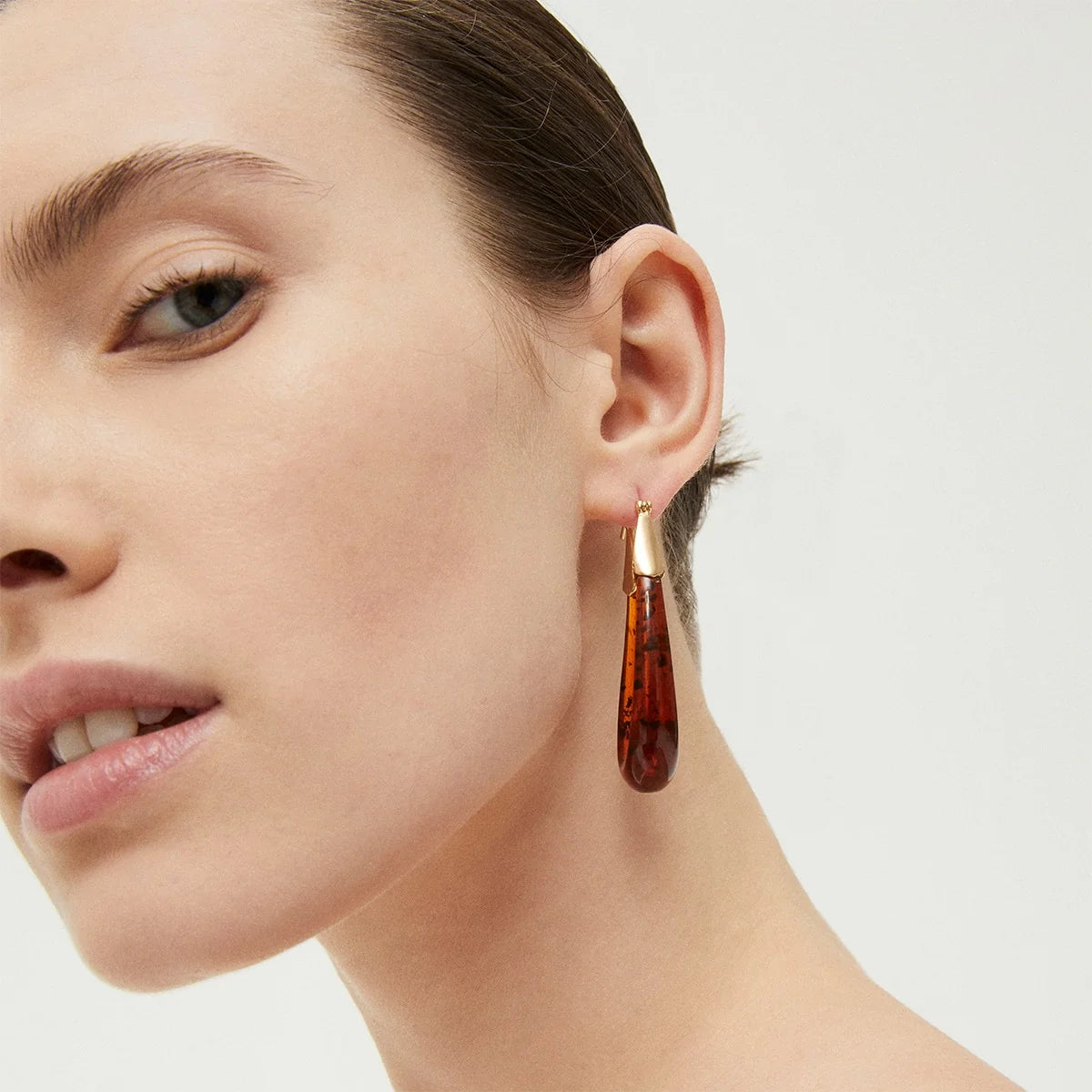 ECUME ACETATE EARRINGS - TORTOISE