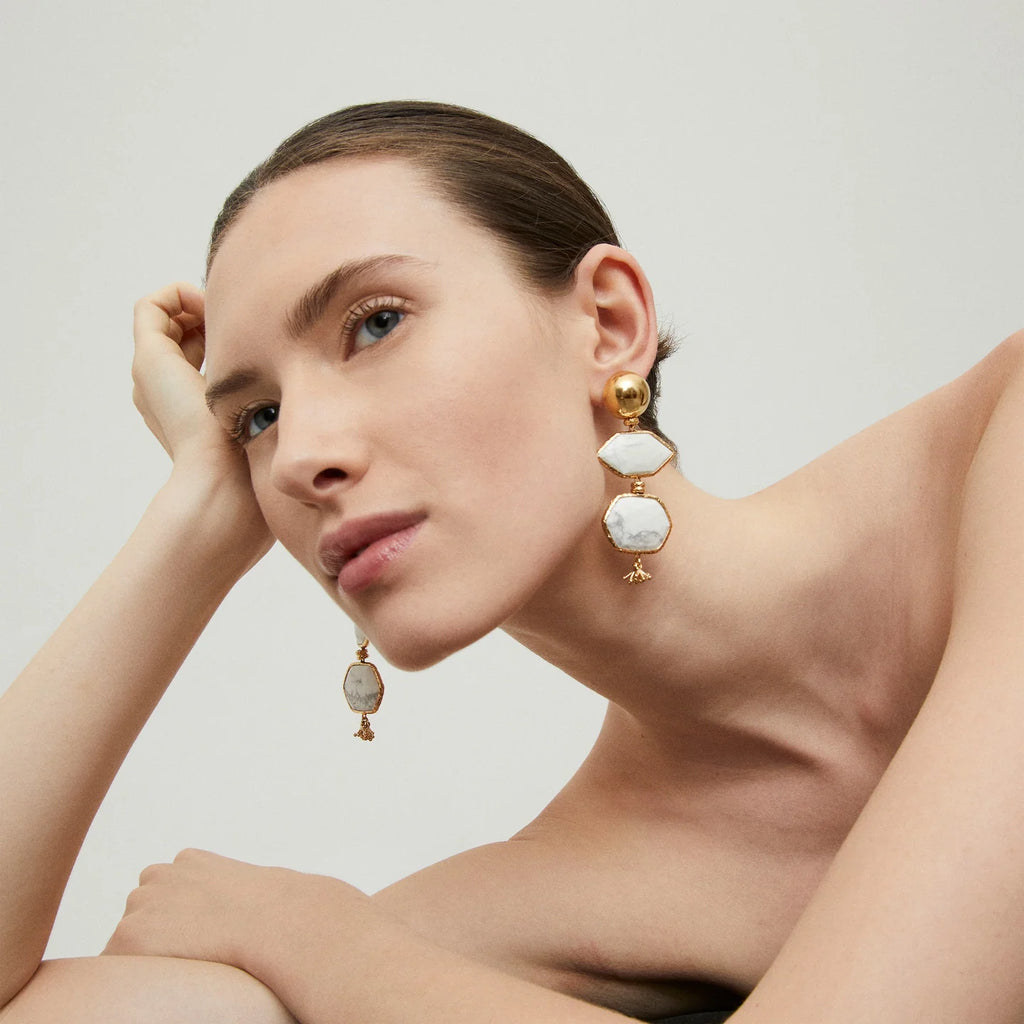 SILENZA EARRINGS - WHITE OPAL
