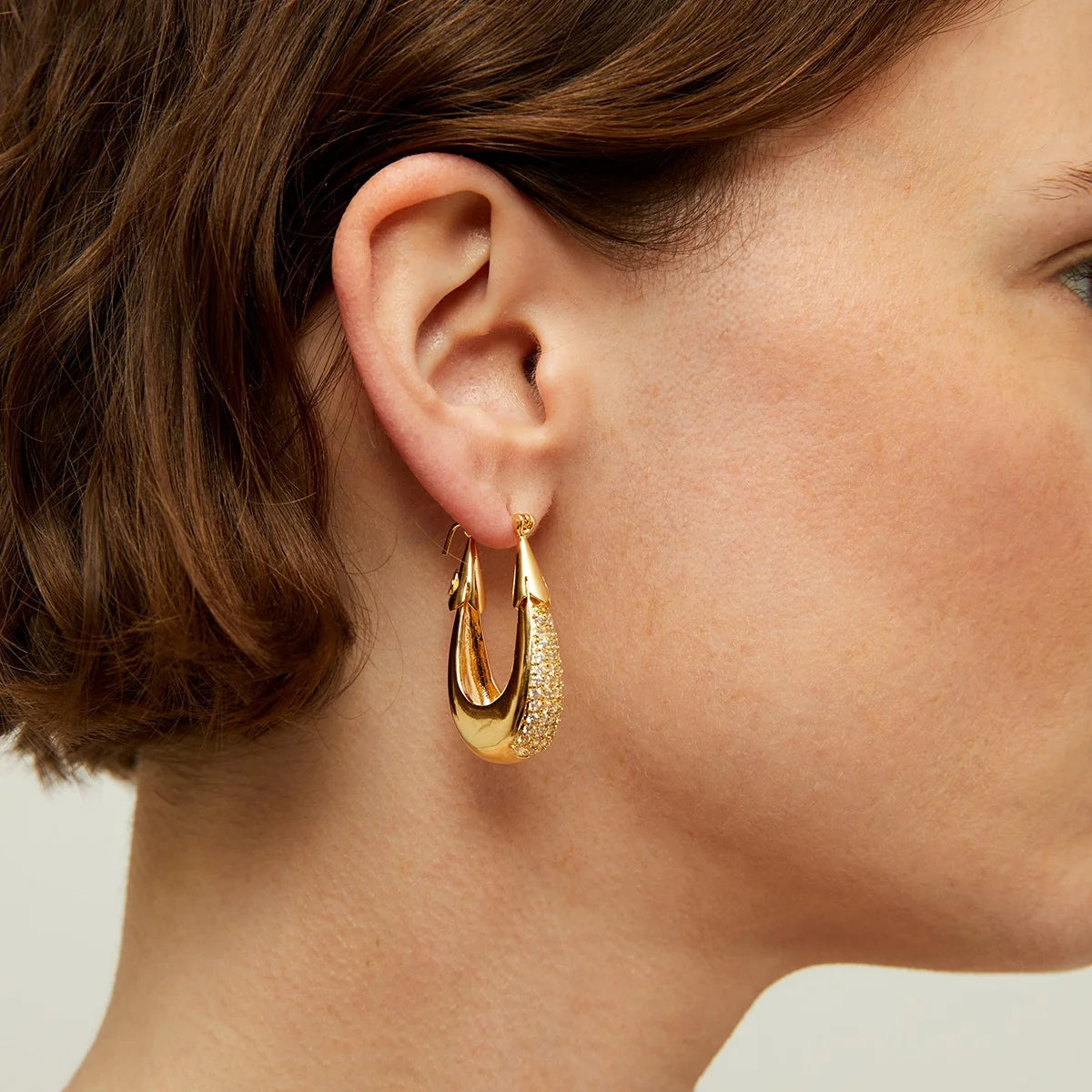 "ÉCUME" EARRINGS SMALL SIZE - ZIRCON