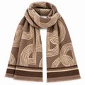 Geometric Print Scarf Taupe